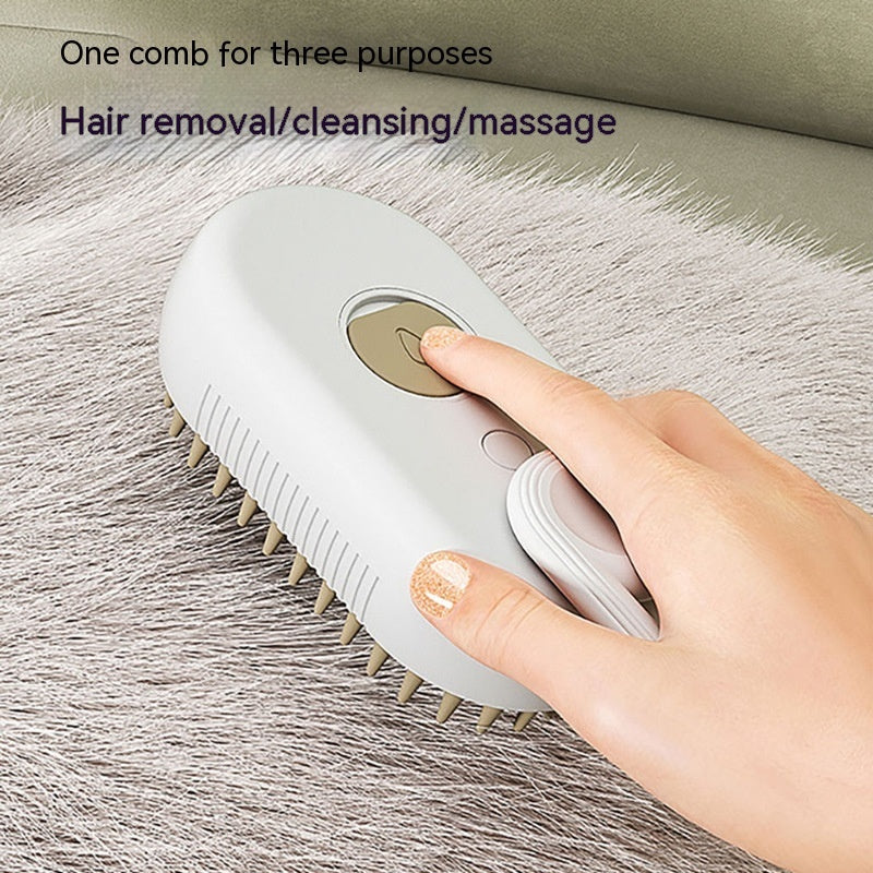 Steam Pet Brush – 3-in-1 Grooming Tool for Cats & Dogs