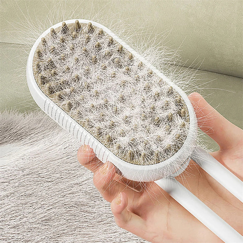 Steam Pet Brush – 3-in-1 Grooming Tool for Cats & Dogs